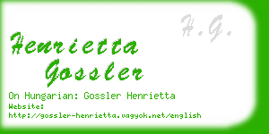 henrietta gossler business card